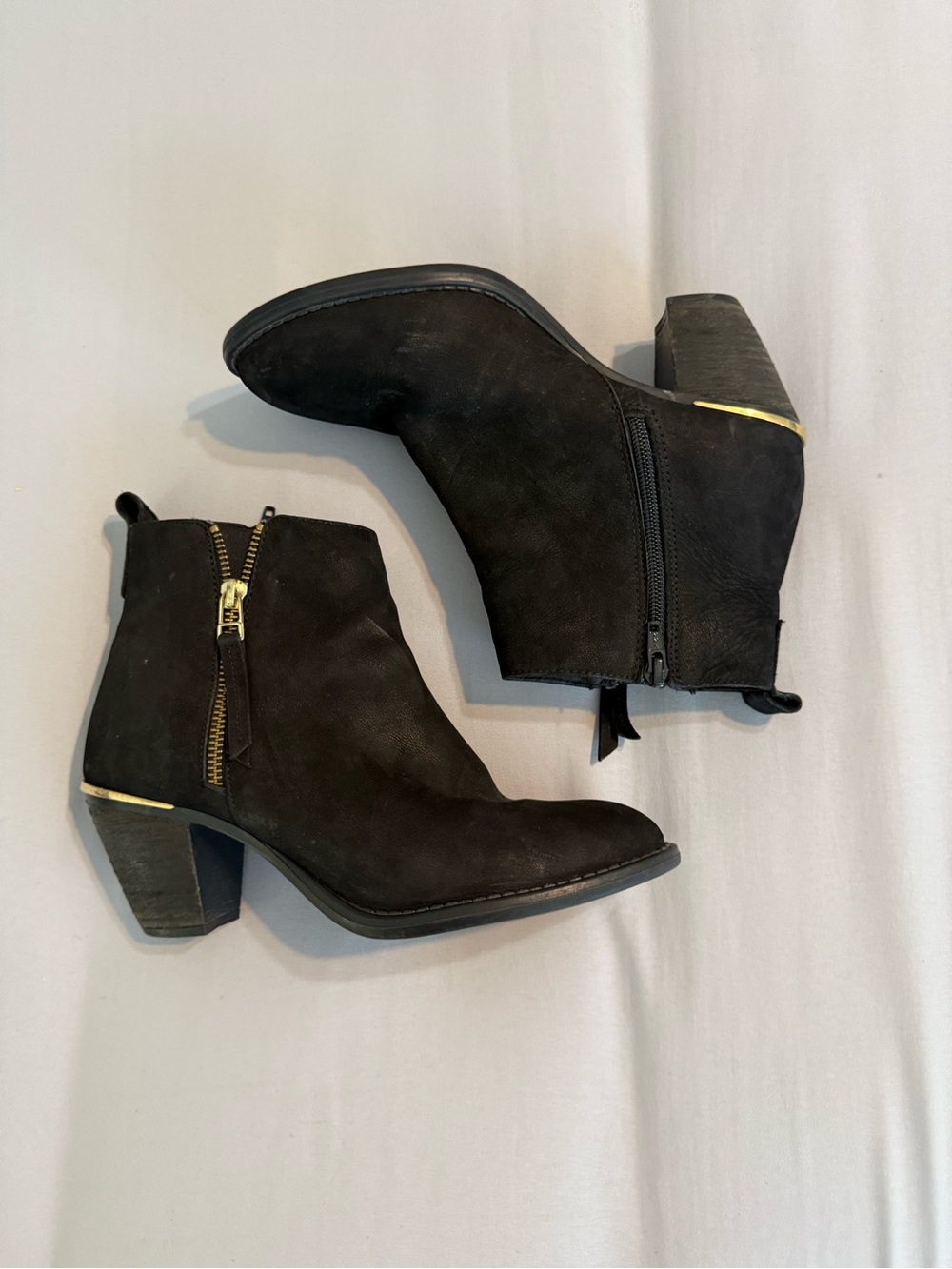Black Leather Ankle Boots US 7.5